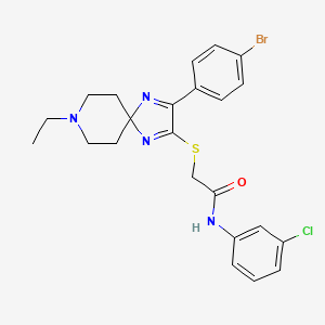 2-((3-(4-bromophenyl)-8-ethyl-1,4,8-triazaspiro[4.5]deca-1,3-dien-2-yl)thio)-N-(3-chlorophenyl)acetamide