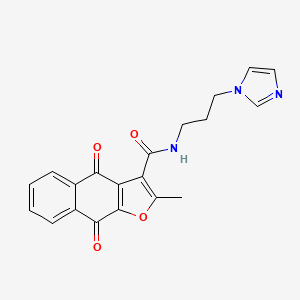 molecular formula C20H17N3O4 B2960583 N-[3-(1H-imidazol-1-yl)propyl]-2-methyl-4,9-dioxo-4H,9H-naphtho[2,3-b]furan-3-carboxamide CAS No. 690641-03-3