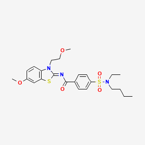 4-[butyl(ethyl)sulfamoyl]-N-[6-methoxy-3-(2-methoxyethyl)-1,3-benzothiazol-2-ylidene]benzamide