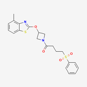 1-(3-((4-Methylbenzo[d]thiazol-2-yl)oxy)azetidin-1-yl)-4-(phenylsulfonyl)butan-1-one