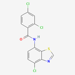 molecular formula C14H7Cl3N2OS B2960593 2,4-dichloro-N-(4-chloro-1,3-benzothiazol-7-yl)benzamide CAS No. 946209-54-7
