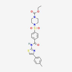Ethyl 4-((4-((4-(p-tolyl)thiazol-2-yl)carbamoyl)phenyl)sulfonyl)piperazine-1-carboxylate