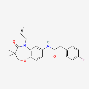 N-(5-allyl-3,3-dimethyl-4-oxo-2,3,4,5-tetrahydrobenzo[b][1,4]oxazepin-7-yl)-2-(4-fluorophenyl)acetamide
