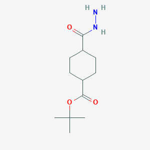 molecular formula C12H22N2O3 B2960615 Tert-butyl 4-(hydrazinecarbonyl)cyclohexane-1-carboxylate CAS No. 1909294-66-1