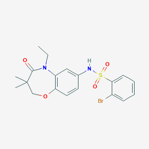 2-bromo-N-(5-ethyl-3,3-dimethyl-4-oxo-2,3,4,5-tetrahydrobenzo[b][1,4]oxazepin-7-yl)benzenesulfonamide