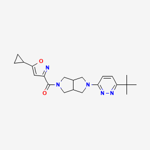 molecular formula C21H27N5O2 B2960617 3-Tert-butyl-6-[5-(5-cyclopropyl-1,2-oxazole-3-carbonyl)-octahydropyrrolo[3,4-c]pyrrol-2-yl]pyridazine CAS No. 2415463-30-6