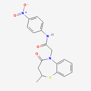 2-(2-methyl-4-oxo-3,4-dihydro-1,5-benzothiazepin-5(2H)-yl)-N-(4-nitrophenyl)acetamide