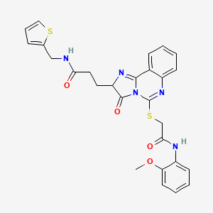 3-[5-({[(2-methoxyphenyl)carbamoyl]methyl}sulfanyl)-3-oxo-2H,3H-imidazo[1,2-c]quinazolin-2-yl]-N-[(thiophen-2-yl)methyl]propanamide