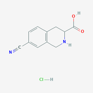 molecular formula C11H11ClN2O2 B2960624 7-Cyano-1,2,3,4-tetrahydroisoquinoline-3-carboxylic acid;hydrochloride CAS No. 127606-98-8
