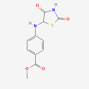 molecular formula C11H10N2O4S B2960628 Methyl 4-[(2,4-dioxo-1,3-thiazolidin-5-yl)amino]benzoate CAS No. 470691-50-0