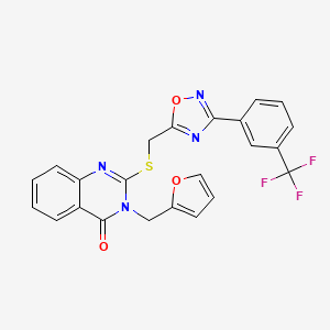 3-(furan-2-ylmethyl)-2-(((3-(3-(trifluoromethyl)phenyl)-1,2,4-oxadiazol-5-yl)methyl)thio)quinazolin-4(3H)-one