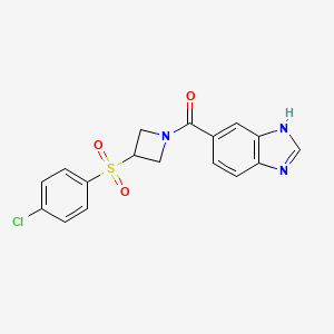 (1H-benzo[d]imidazol-5-yl)(3-((4-chlorophenyl)sulfonyl)azetidin-1-yl)methanone