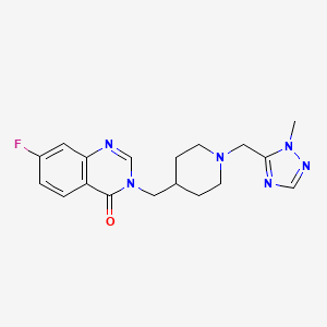 7-Fluoro-3-[[1-[(2-methyl-1,2,4-triazol-3-yl)methyl]piperidin-4-yl]methyl]quinazolin-4-one