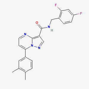 3,5-dimethoxy-N-(5-{5-oxo-1-[4-(trifluoromethoxy)phenyl]pyrrolidin-3-yl}-1,3,4-oxadiazol-2-yl)benzamide
