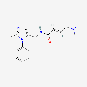 (E)-4-(Dimethylamino)-N-[(2-methyl-3-phenylimidazol-4-yl)methyl]but-2-enamide