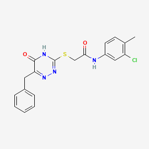 molecular formula C19H17ClN4O2S B2960653 2-((6-benzyl-5-oxo-4,5-dihydro-1,2,4-triazin-3-yl)thio)-N-(3-chloro-4-methylphenyl)acetamide CAS No. 898612-22-1