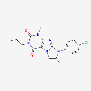 8-(4-chlorophenyl)-1,7-dimethyl-3-propyl-1H-imidazo[2,1-f]purine-2,4(3H,8H)-dione