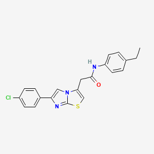 2-[6-(4-chlorophenyl)imidazo[2,1-b][1,3]thiazol-3-yl]-N-(4-ethylphenyl)acetamide