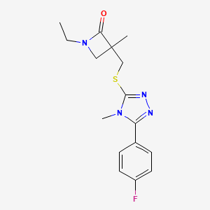 1-Ethyl-3-[[5-(4-fluorophenyl)-4-methyl-1,2,4-triazol-3-yl]sulfanylmethyl]-3-methylazetidin-2-one