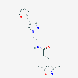 3-(3,5-dimethylisoxazol-4-yl)-N-(2-(4-(furan-2-yl)-1H-pyrazol-1-yl)ethyl)propanamide