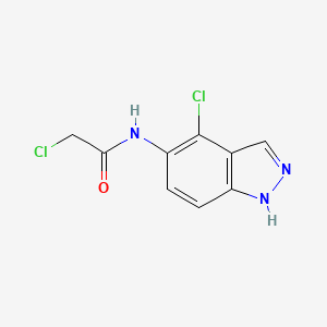 molecular formula C9H7Cl2N3O B2960673 2-Chloro-N-(4-chloro-1H-indazol-5-yl)acetamide CAS No. 2411252-87-2