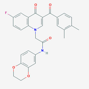 molecular formula C28H23FN2O5 B2960678 N-(2,3-dihydro-1,4-benzodioxin-6-yl)-2-[3-(3,4-dimethylbenzoyl)-6-fluoro-4-oxo-1,4-dihydroquinolin-1-yl]acetamide CAS No. 866339-96-0