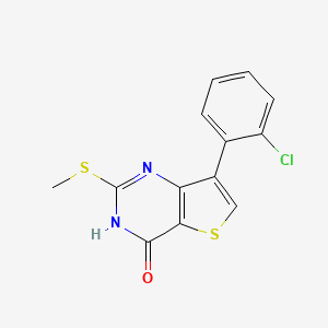 molecular formula C13H9ClN2OS2 B2960680 7-(2-chlorophenyl)-2-(methylsulfanyl)thieno[3,2-d]pyrimidin-4(3H)-one CAS No. 1291486-64-0
