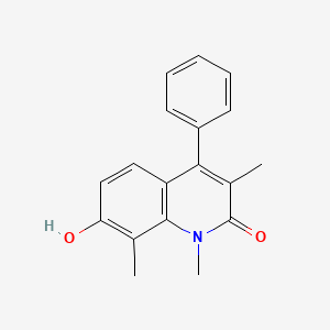 molecular formula C18H17NO2 B2960682 7-Hydroxy-1,3,8-trimethyl-4-phenyl-1,2-dihydroquinolin-2-one CAS No. 2007922-84-9
