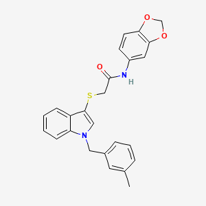 N-(benzo[d][1,3]dioxol-5-yl)-2-((1-(3-methylbenzyl)-1H-indol-3-yl)thio)acetamide