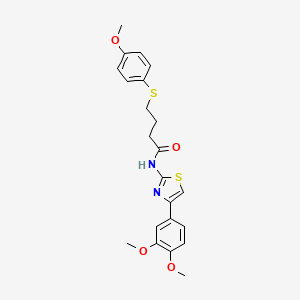 molecular formula C22H24N2O4S2 B2960687 N-(4-(3,4-dimethoxyphenyl)thiazol-2-yl)-4-((4-methoxyphenyl)thio)butanamide CAS No. 922998-51-4