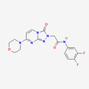 molecular formula C17H16F2N6O3 B2960692 N-(3,4-DIFLUOROPHENYL)-2-[7-(MORPHOLIN-4-YL)-3-OXO-2H,3H-[1,2,4]TRIAZOLO[4,3-A]PYRIMIDIN-2-YL]ACETAMIDE CAS No. 1251691-37-8