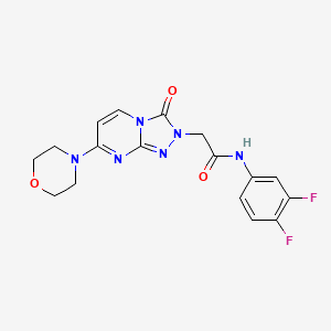 molecular formula C17H16F2N6O3 B2960692 N-(3,4-difluorophenyl)-2-(7-morpholin-4-yl-3-oxo[1,2,4]triazolo[4,3-a]pyrimidin-2(3H)-yl)acetamide CAS No. 1251691-37-8