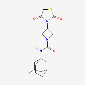 molecular formula C17H23N3O3S B2960695 N-((3s,5s,7s)-adamantan-1-yl)-3-(2,4-dioxothiazolidin-3-yl)azetidine-1-carboxamide CAS No. 2034236-64-9