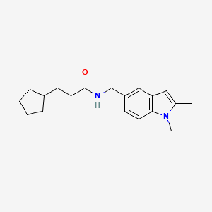 molecular formula C19H26N2O B2960696 3-cyclopentyl-N-((1,2-dimethyl-1H-indol-5-yl)methyl)propanamide CAS No. 852137-06-5