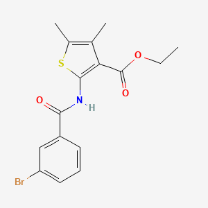 molecular formula C16H16BrNO3S B2960700 Ethyl 2-(3-bromobenzamido)-4,5-dimethylthiophene-3-carboxylate CAS No. 293764-66-6