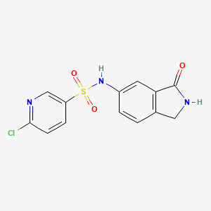6-chloro-N-(3-oxo-2,3-dihydro-1H-isoindol-5-yl)pyridine-3-sulfonamide