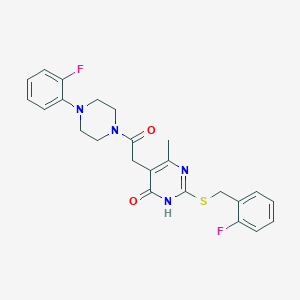 2-((2-fluorobenzyl)thio)-5-(2-(4-(2-fluorophenyl)piperazin-1-yl)-2-oxoethyl)-6-methylpyrimidin-4(3H)-one