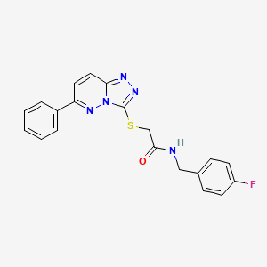 molecular formula C20H16FN5OS B2960735 N-(4-氟苄基)-2-((6-苯基-[1,2,4]三唑并[4,3-b]哒嗪-3-基)硫代)乙酰胺 CAS No. 891117-50-3