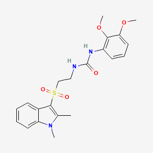 molecular formula C21H25N3O5S B2960749 1-(2,3-dimethoxyphenyl)-3-(2-((1,2-dimethyl-1H-indol-3-yl)sulfonyl)ethyl)urea CAS No. 946299-33-8