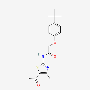 molecular formula C18H22N2O3S B2960751 N-(5-acetyl-4-methyl-1,3-thiazol-2-yl)-2-(4-tert-butylphenoxy)acetamide CAS No. 685553-40-6