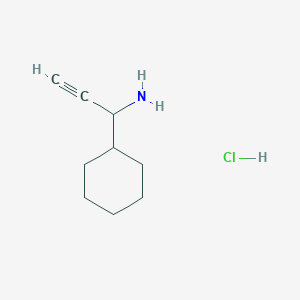 molecular formula C9H16ClN B2960752 1-Cyclohexylprop-2-yn-1-amine;hydrochloride CAS No. 1207432-76-5