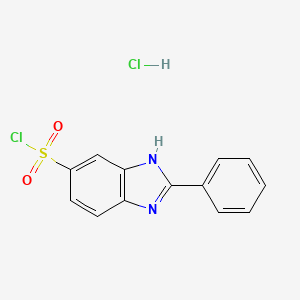 molecular formula C13H10Cl2N2O2S B2960753 2-phenyl-1H-1,3-benzodiazole-5-sulfonyl chloride hydrochloride CAS No. 27503-80-6