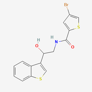 molecular formula C15H12BrNO2S2 B2960762 N-(2-(benzo[b]thiophen-3-yl)-2-hydroxyethyl)-4-bromothiophene-2-carboxamide CAS No. 2034257-00-4