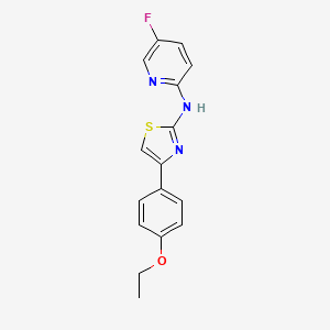 molecular formula C16H14FN3OS B2960767 N-[4-(4-ethoxyphenyl)-1,3-thiazol-2-yl]-5-fluoropyridin-2-amine CAS No. 1185137-98-7