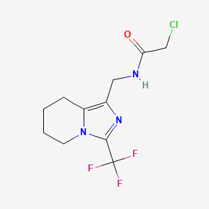 molecular formula C11H13ClF3N3O B2960770 2-Chloro-N-[[3-(trifluoromethyl)-5,6,7,8-tetrahydroimidazo[1,5-a]pyridin-1-yl]methyl]acetamide CAS No. 2411274-14-9