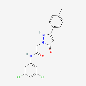 molecular formula C18H15Cl2N3O2 B2960774 N-(3,5-dichlorophenyl)-2-(5-oxo-3-(p-tolyl)-2,5-dihydro-1H-pyrazol-1-yl)acetamide CAS No. 1251597-13-3