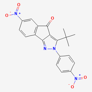 molecular formula C20H16N4O5 B2960776 3-(Tert-butyl)-2-(4-nitrophenyl)-6-nitroindeno[3,2-C]pyrazol-4-one CAS No. 254888-04-5