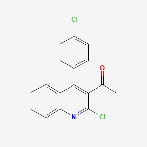 molecular formula C17H11Cl2NO B2960788 1-[2-Chloro-4-(4-chlorophenyl)quinolin-3-yl]ethan-1-one CAS No. 1376314-02-1