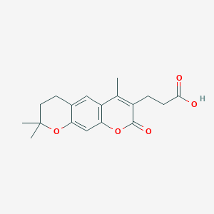 molecular formula C18H20O5 B2960807 3-(4,8,8-trimethyl-2-oxo-7,8-dihydro-2H,6H-pyrano[3,2-g]chromen-3-yl)propanoic acid CAS No. 956950-60-0
