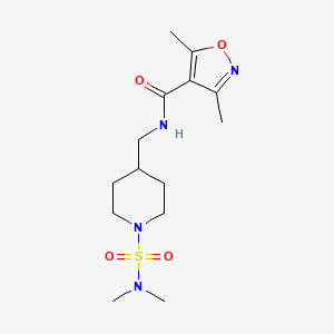 molecular formula C14H24N4O4S B2960817 N-((1-(N,N-dimethylsulfamoyl)piperidin-4-yl)methyl)-3,5-dimethylisoxazole-4-carboxamide CAS No. 2034356-72-2